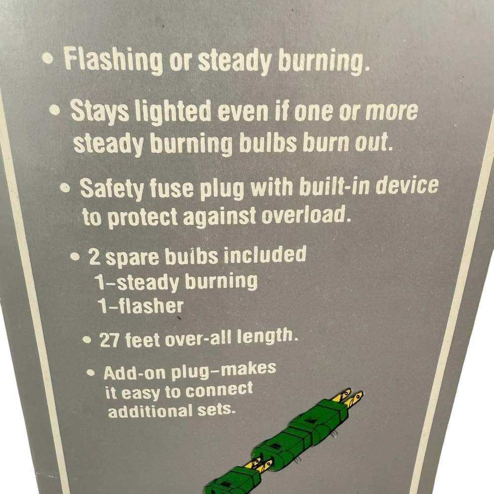 Vtg Christmas Tree Lights 50 Clear Tulip Petal Reflectors Steady Or Flashing‎ - Picture 3 of 7